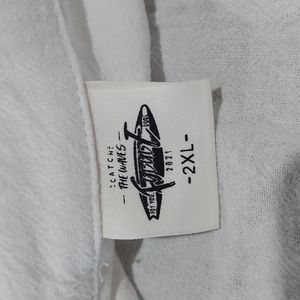 White Cotton Short Sleeve Shirt